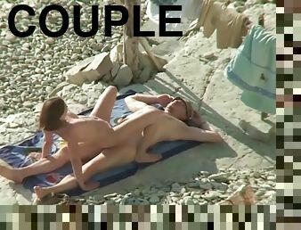 nudisti, allaperto, pubblici, amatoriali, videocamera, coppie, spiaggia, voyeur, brunette