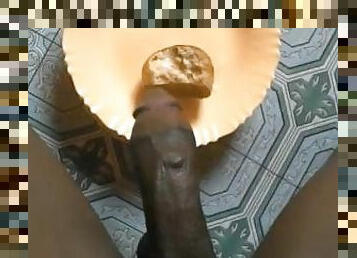 BBC EBONY CUMMING ON BREAD BEFORE EATING