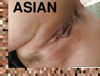asiatisk, storatuttar, masturbation, hardcore, japansk, knullande, dildo, tuttar, close-up, rövhål