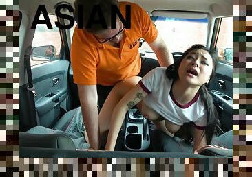 Asian babe publicly fucked by driving instructor