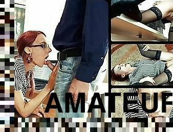 kacamata, kantor, amatir, blowjob-seks-dengan-mengisap-penis, cumshot-keluarnya-sperma, jenis-pornografi-milf, berambut-merah, kotor, berhubungan-dengan-wajah, eropa