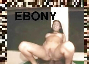 Ebony dude pleases white Tgirl