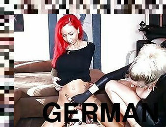 German Domina lets Slave Lick Mistress Teen Pussy to Orgasm