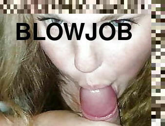 Blowjob blond woman sucking dick 