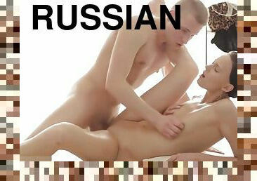 Stunning breasty Russian Valentina Cross performing an incredible massage sex video