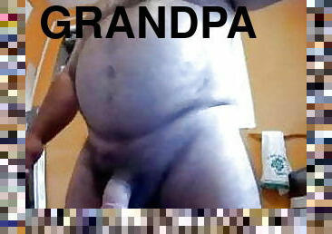Big Belly Grandpa Cums