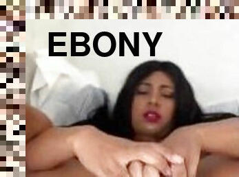 Ebony Slut Creaming and moaning from Dildo