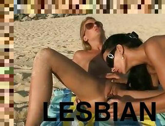 Beauteous young tart in lesbi sex video
