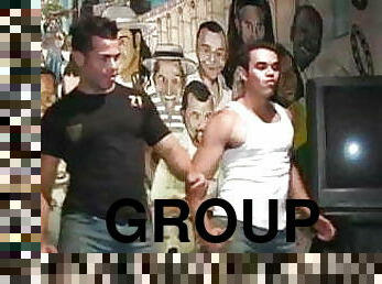 Hung Gay Latinos Group Sex Spit Roasting