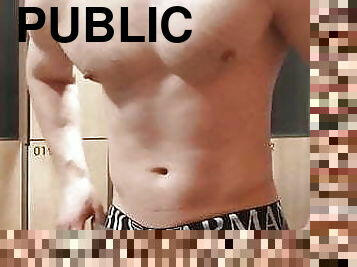 Public Gym locker rooms , feeling that pump and sweatty bals