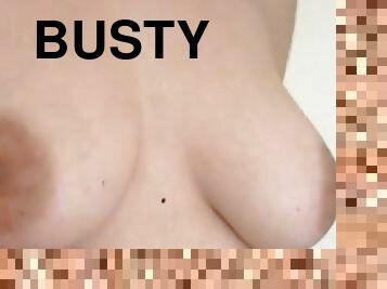 Busty chubby girl is sucking a nice cock