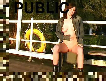 Naughty exhibitionist out in public - KLBR Produktion