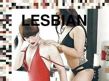 Sexy tranny Natalie Mars fucking hard hot lesbian doggystyle