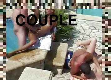 Babes Fuck A Couple Of Studs By The Pool - Telsev
