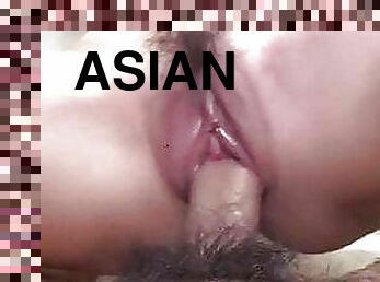 asia, payudara-besar, vagina-pussy, penis-besar, wanita-berbusana-dengan-pria-telanjang, ketat, berair