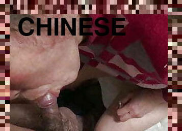 asiatisk, store-pupper, bestemor, besta, massasje, knulling-fucking, kineser, hengepupper