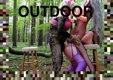 sissy erotic all day outdoor play with 2 sweet blow up doll babes PART 13