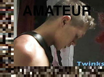 BDSM twink dildo drilled and bareback pounded after torment