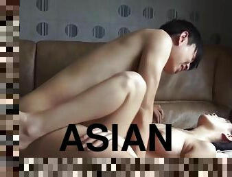 asia, cowgirl-posisi-sex-wanita-di-atas-pria, korea, pribadi