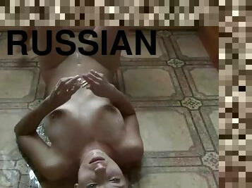 Russian slave pissing in her mouth
