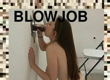 Gloryhole teen gobbles