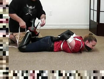 red blouse hogtied