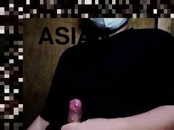 asiatique, masturbation, étudiante, mignonne, bite