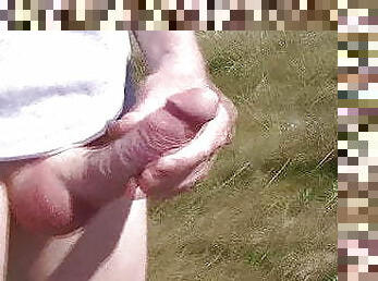 masturbation, utomhus, publik, smal, gigantisk-kuk, gay, tysk, svart, strand