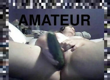 cucumber fucking squirt drinking slut