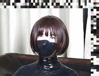 asiatisk, amatør, teenager, japans, bdsm, slave, fetish, latex, bondage, femidom