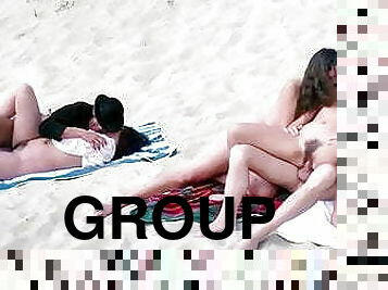 berambut, pesta-sex-berkumpulan, di-luar, awam, menghisap-zakar, orang-german, vintage, sex-dalam-kumpulan-groupsex, pantai, european