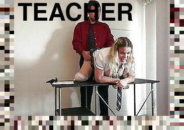 Naughty schoolgirl has a butt plug for her teacher