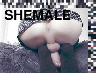 Shemale cums on webcam at 1:12