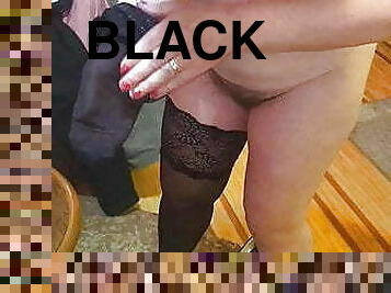 berambut, puting-payudara, vagina-pussy, jenis-pornografi-milf, hitam, bertiga, stocking-stockings, menggoda