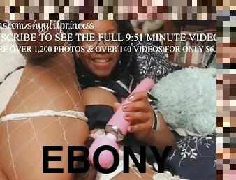 EBONY GODDESS LIA PLAYS WITH THRUSTING DILDO AND PLEASURE MASSAGER WAND - SEE FULL VIDEO ON ONLYFANS
