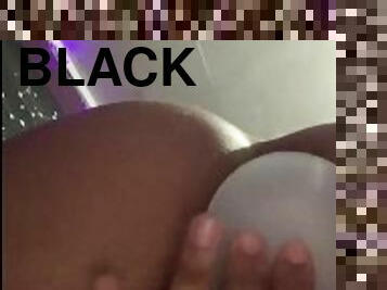 Mixed Chick w/ Fat ASS Fucks Herself w/ Realistic DILDO Until She Cums SOUND ON