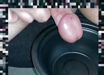 Fat Guy With A Small Penis Cumming in A Bowl