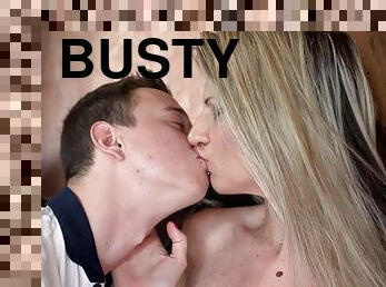 Busty granny licked and titfucked before sex