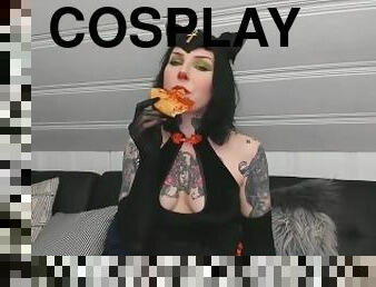 Miss Kitty Monkeybone Cosplay Eating Pizza and Vore Role Play PREVIEW! MESSAGE FOR FULL LINK!
