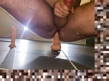 Bisexual Teen puts 8 inch Dildo in his Ass