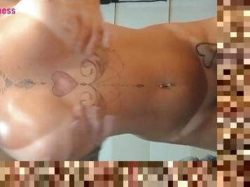 mandi, clitoris-bagian-atas-vagina-paling-sensitif, vagina-pussy, brazil, cantik, mandi-shower, dicukur, tato