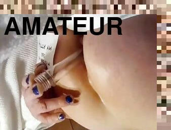 cul, masturbation, orgasme, amateur, anal, jouet, secousses, point-de-vue, solo