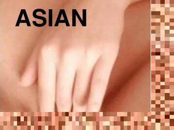 asiatisk, onani, orgasme, fisse-pussy, amatør, skønheder, fingering, snæver, solo, våd