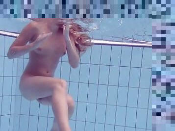 Very hairy babe Lucy Gurchenko swimming nude