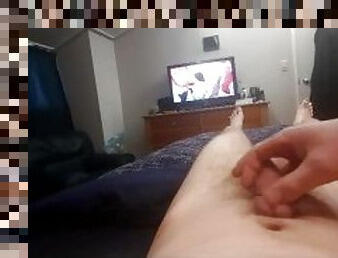 Horny Lonely teen plays with himself while watching porn