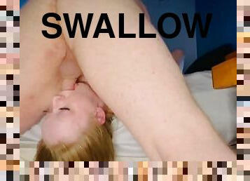 Swallowing his cock no problem, who’s next? )