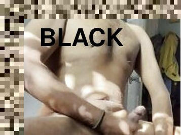 amateur, homoseksual, hitam, gempal, solo