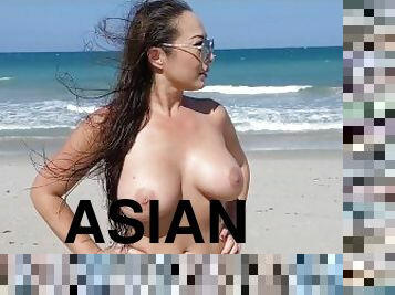 asiatique, gros-nichons, énorme, public, milf, japonais, cam, plage, voyeur, point-de-vue