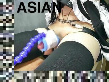 asiatisk, onani, leke, bdsm, cum, maskiner, bondage