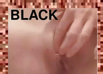 Solo masturbation in black bra.